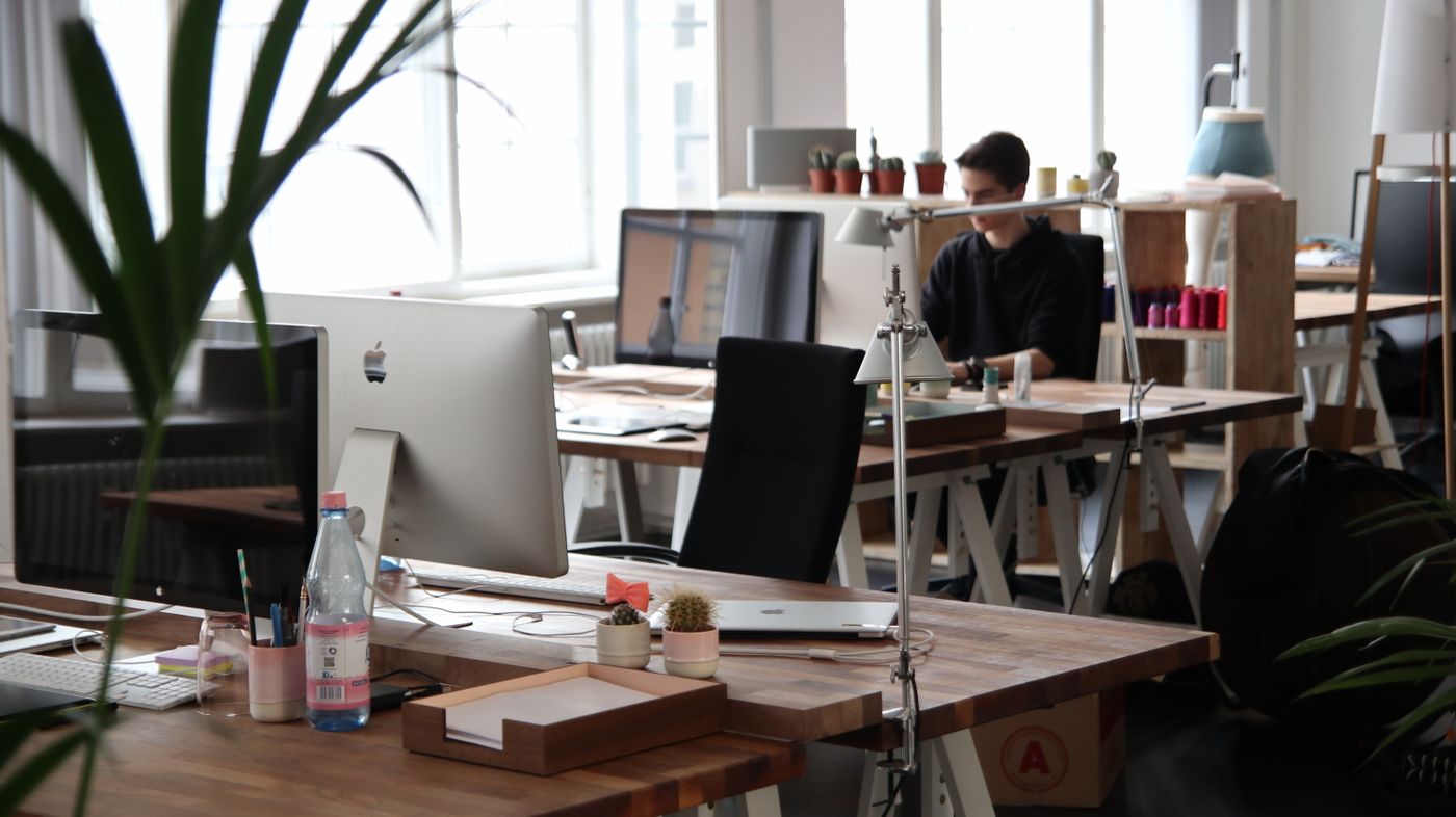 Commercial office interior workspace